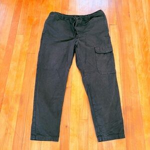 KESTIN Cotton Storr Pant Black Cargo, Elasticated Drawcord Waist - XL